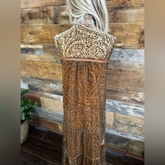 🧡 BB Dakota by Steve Madden Burnout Velvet Maxi Dress - Size Small 🧡 - Picture 9 of 9
